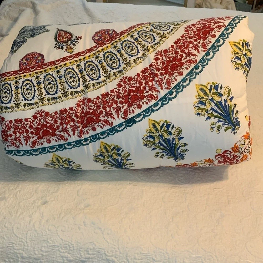 D Studio king  Bedding comforter medallion floral white bohemian cotton‎